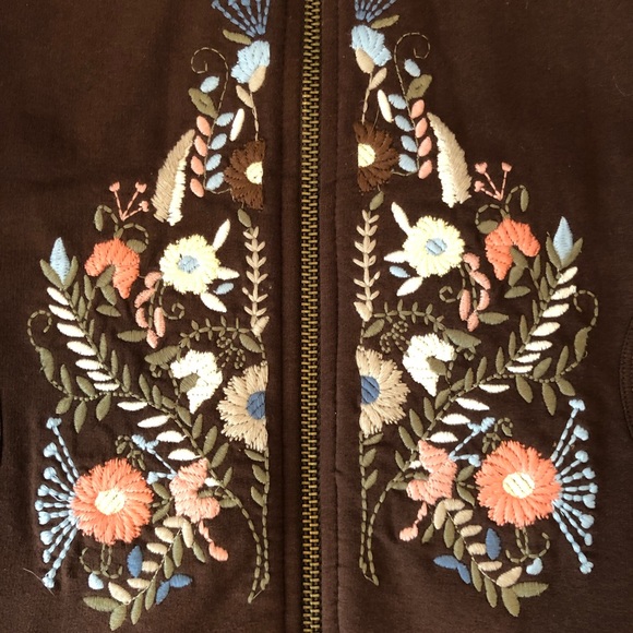 Embroidered Zip Up Sweatshirt - Picture 2 of 6